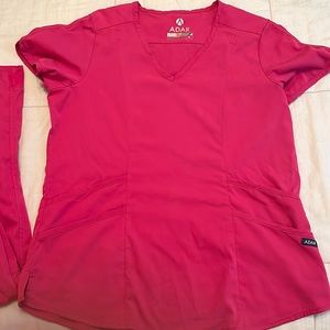 ADAR Magenta Pink Jogger Scrub Set